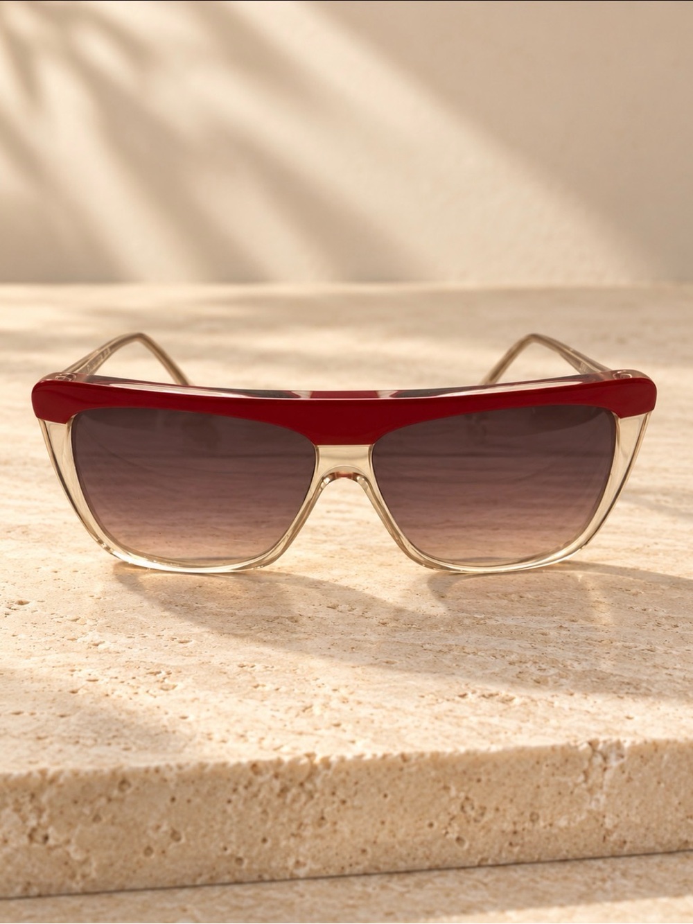 Vintage Sanford Hutton Color in Optics sunglasses square red and white Italy